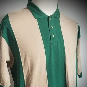 Boston Traders Mens Polo Shirt Sze XL Green Beige
